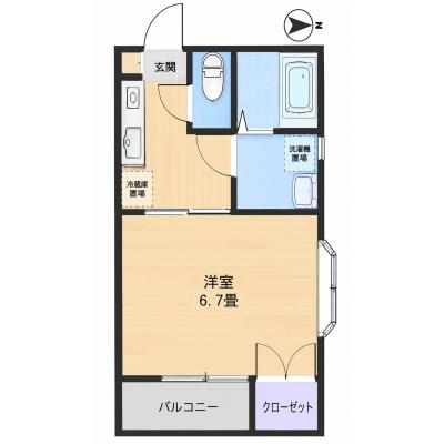 【新前橋駅まで徒歩15分】コスパだけじゃない“快適さ重視”マンスリータウン前橋大友町B 2-Dの物件間取り図
