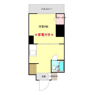 原田ルーエビル　603号室の物件間取り図