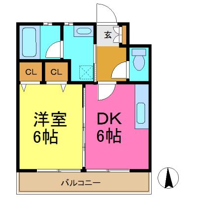 ひよこマンスリー本山見附【Bタイプ】（栄・名駅まで乗り換えなし。名古屋大学・日赤病院近くです！オートロック・駐車場付き物件！！）の物件間取り図