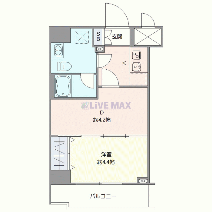 グッドステイ赤羽レアライズ■『禁煙ルーム・1DK・Wi-Fi無制限・独立洗面・浴室乾燥付』【デラックス】の物件間取り図
