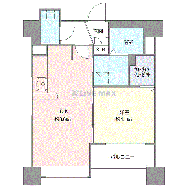 マンスリーリブマックス北1条・雁来通SIDE大通り東■『禁煙ルーム・31平米・1LDK』【独立洗面】≪スタンダードシリーズ≫の物件間取り図
