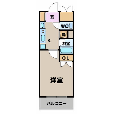 マンスリーリブマックス仙台駅グランドステイ△【25㎡・独立洗面】≪スタンダードシリーズ≫の間取り図