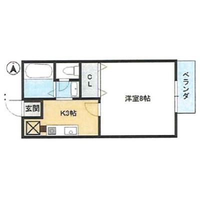 【M166】敷地内駐車場１台込🚙浴室乾燥や独立洗面台がついた快適1Kマンスリー✨の物件間取り図