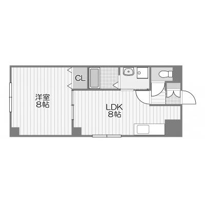 【M171】城下駅徒歩6分🚃岡山市中心エリアでの出張に！オートロック・最上階角部屋・Wifi完備ゆったり使える1LDK✨の物件間取り図