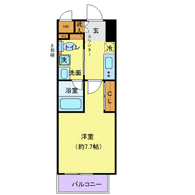 マンスリーリブマックス横浜ステーションフロント△【25㎡・独立洗面・浴室乾燥・洗浄便座】≪スタンダードシリーズ≫の間取り図