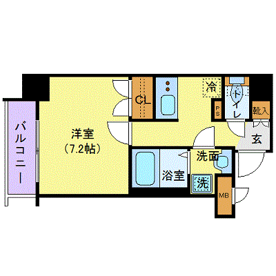 マンスリーリブマックス田町芝浦海岸◎【25㎡・独立洗面・浴室乾燥】≪エクセレントシリーズ≫の物件間取り図