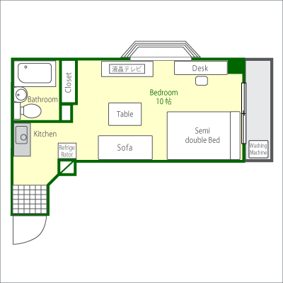 シティイン小倉　デラックスタイプ　マンスリーの物件間取り図