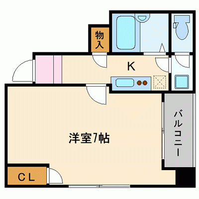 マンスリーリブマックス市ヶ谷防衛省前□【浴室乾燥暖房付】≪スタンダードシリーズ≫の物件間取り図