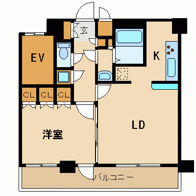 マンスリーリブマックス恵比寿広尾グランド□『1LDK・39平米』【独立洗面・浴室乾燥】≪スタンダードシリーズ・スイートタイプ≫の物件間取り図