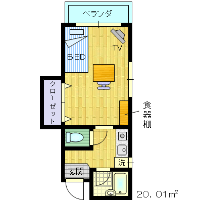 マンスリーリブマックス新小岩ステーションステイ☆【20㎡セパレート】≪スタンダードシリーズ≫の間取り図