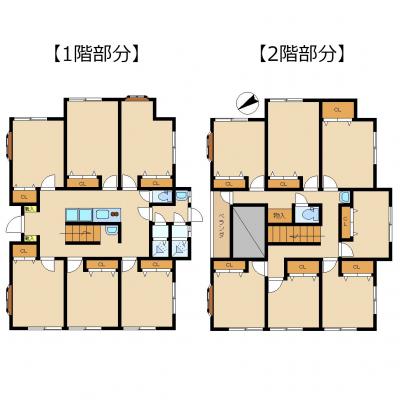 ゲストハウス新都心渋谷富ヶ谷≪男性専用≫　【Ｗｉ-Ｆｉ無制限・外国人可】＜寝具・キッチン用品代込＞の物件間取り図