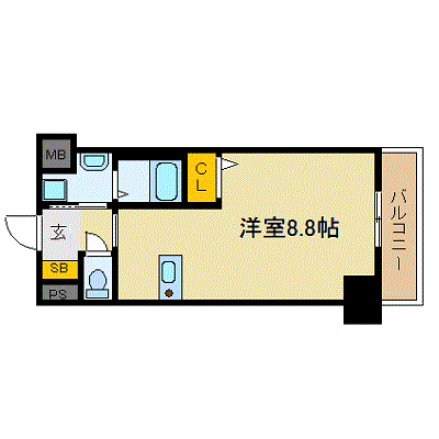 マンスリーリブマックス神戸みなと元町シーサイド★【駅2分・カウンターキッチン・NET対応】≪スタンダードシリーズ≫の物件間取り図