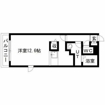 【クラッセステイ】札幌ステーションウエスト２《1Ｋ》の物件間取り図