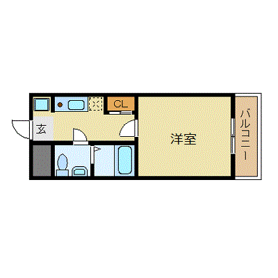 マンスリーリブマックス天神南ビジネスワン▲【NET対応・洗浄機能便座付き】≪スタンダードシリーズ≫の物件間取り図