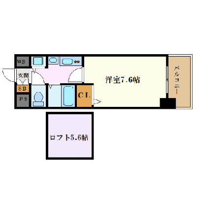 マンスリーリブマックス名古屋駅前アクシス■【ロフト付き・NET対応・独立洗面台】≪スタンダードシリーズ≫の間取り図