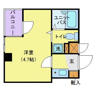 グッドステイ稲毛駅前■『1K・17平米』【ベーシック】の物件間取り図