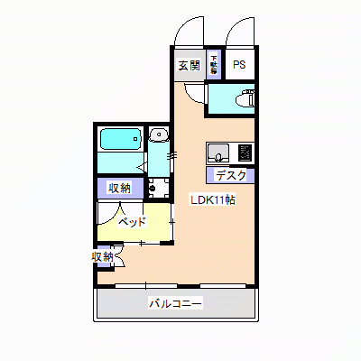 ライブタウン中央通り　Ｉ　【Wi-Fi対応・市内中心部】の物件間取り図