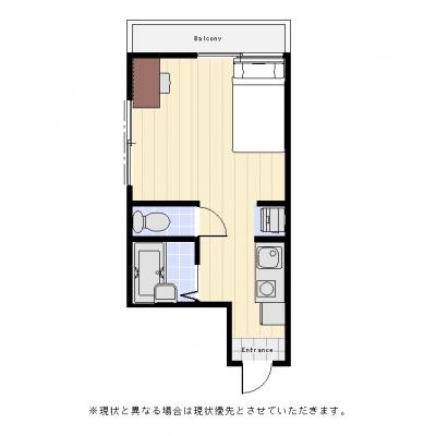 ユニオンマンスリー平井ガーデン１　306　1K・セミダブル☆駅チカ徒歩１分！人気のバストイレ別・オートロック付♪広々２０㎡☆■選べるWi-Fi格安レンタル中！の物件間取り図