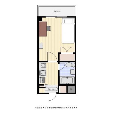 ユニオンマンスリー浦安２　408　1K・シングル☆駅徒歩８分！浦安駅も徒歩圏！人気のオートロック付♪の物件間取り図
