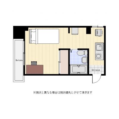 ユニオンマンスリー飯田橋２　303　1R・シングル☆江戸川橋駅まで徒歩7分、飯田橋駅まで徒歩10分☆の間取り図