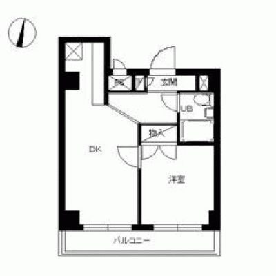 グッドステイ西横浜駅前■《34平米・1DK・駅近3分》【ベーシック・セミダブル】の物件間取り図