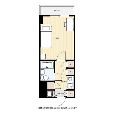 ユニオンマンスリー横浜吉野町３　604　1K・シングル☆横浜・桜木町・関内の電車通勤に最適♪安心のオートロック付き！収納も充実♪コンビニまで徒歩１分の間取り図