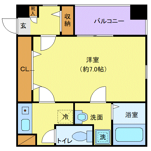 マンスリーリブマックス千葉中央駅前アンプルール□『25平米・駅3分』【独立洗面・浴室乾燥付】≪スタンダードシリーズ≫の物件間取り図