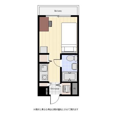 ユニオンマンスリー阪東橋駅前３　507　1R・シングル☆の物件間取り図