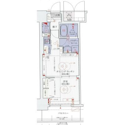 ＥＣ三宮駅前2アデシオン【1DK・小型犬可！】【NET無料・ドラム式洗濯乾燥機・ブルーレイ標準装備！追焚機能付】の物件間取り図