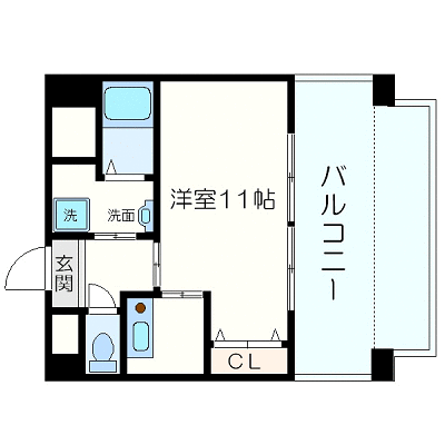 グッドステイ大阪本町フィオレ■『1K・34平米・ツインベッド』【ハイクラス・デザイナーズ・NET対応・洗浄機能付便座】の間取り図