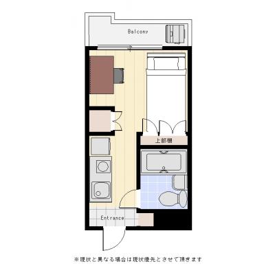 ユニオンマンスリー自由が丘３　303　1R・シングル☆奥沢駅徒歩2分コンビニ至近人気の自由が丘エリアの間取り図