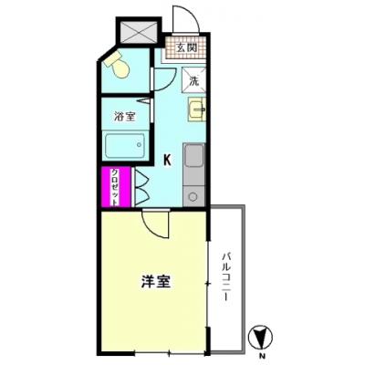 シティマンスリー蒲田・ケーヨンプラザ　2Ｃタイプ【光インターネット（WIFI）無料】【独立洗面】【オートロック】【管理費無料】の物件間取り図