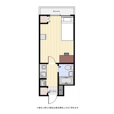 ユニオンマンスリー大崎２　206　1K・シングル☆大崎駅徒歩11分！戸越銀座商店街の近く！の間取り図
