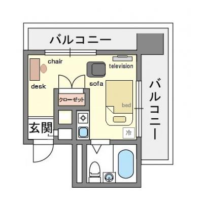プチメゾン博多駅東　E　【💻NET無料】　　　　　🚘近隣CPの間取り図