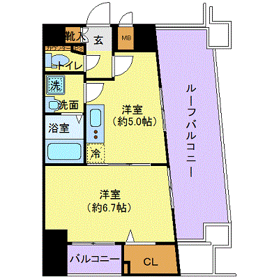 マンスリーリブマックス亀有アリオモールフロント◇『1DK・28平米』【追い焚き機能・独立洗面・浴室乾燥付】≪エクセレントシリーズ≫の物件間取り図