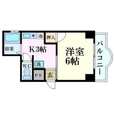 マンスリーリブマックス平和記念公園前ラ・パンセ★【NET対応・セパレート】≪スタンダードシリーズ≫の物件間取り図