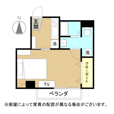 マンスリースタイル福井(Fタイプ)の間取り図