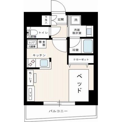 マンスリーステージ浅草【光回線インターネット（WIFI対応）無料！管理費無料！！駅徒歩３分！】の物件間取り図