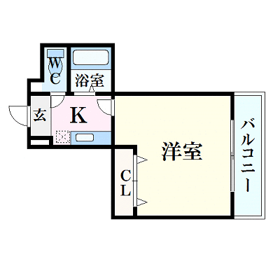 グッドステイ岡山本町プティ☆【ベーシック・全室角部屋・NET対応】の物件間取り図