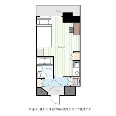 ユニオンマンスリー東中野１　406　1R・シングル☆◆インターネット固定回線（有線）無料の部屋◆室内洗濯機＆デスク・チェアのお部屋♪の間取り図