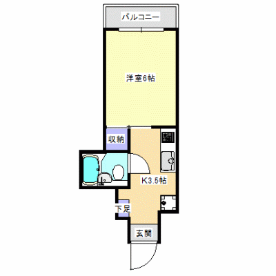 やまとビル　Ｉ　リノベーションタイプ　【Wi-Fi対応・市内中心部】の物件間取り図