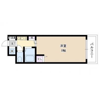 【堺筋本町駅　徒歩4分】【セミダブルベッド設置】EC心斎橋ＥＡＳＴエリジオン【ドラム式洗濯機・３２型液晶ＴＶ完備！】の物件間取り図