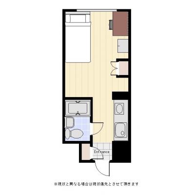 ユニオンマンスリー浦安１　206　1K・シングル☆◆インターネット固定回線（有線）無料の部屋◆の間取り図