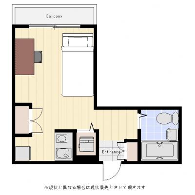 ●2026年11月3日から入居可●ユニオンマンスリー桜木町２　907　1R・セミダブル☆京浜東北線・根岸線桜木町駅から徒歩5分！の間取り図