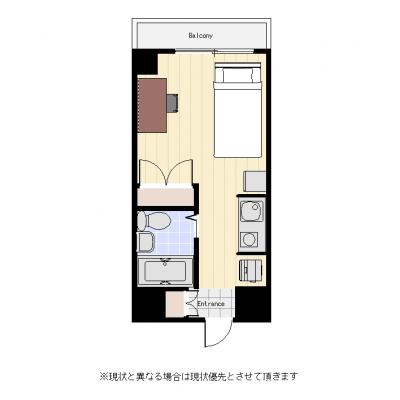 ユニオンマンスリー品川３　404　1R・シングル☆新馬場駅徒歩5分／AL／便利なコンビニ至近の間取り図