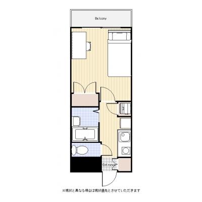 ユニオンマンスリー門前仲町５　404　1K・セミダブル☆安心のオートロック♪人気のバストイレ別♪デスク＆チェア付き♪の間取り図