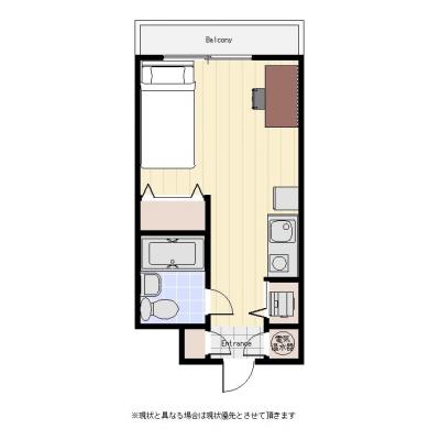 ユニオンマンスリー登戸１　113　1R・シングル☆◆インターネット固定回線(有線・Wi-Fi)無料の部屋◆在宅ワークに便利／オートロック付♪の間取り図