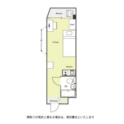 ユニオンマンスリー高井戸１　205　1R・シングル☆渋谷、吉祥寺、下北沢まで乗換なしでアクセス可能の隠れた住みやすいスポット！の間取り図