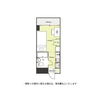 ユニオンマンスリー鶯谷１　708　1R・シングル☆JR山手線鶯谷駅徒歩2分、日比谷線入谷駅徒歩6分♪の物件間取り図