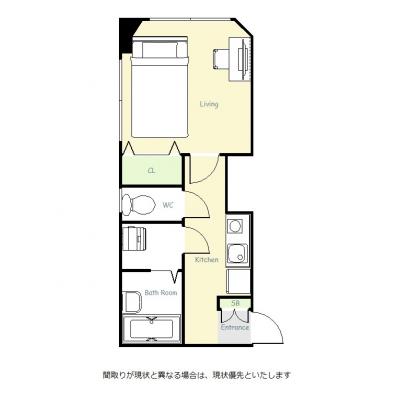 ユニオンマンスリー押上３　201　1K・セミダブル☆駅徒歩6分！BT別♪スカイツリー近くの好立地！の間取り図